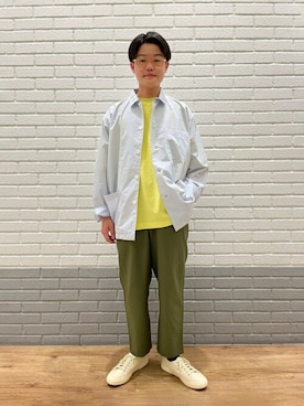 「SCYE BASICS（サイベーシックス）のアイテム」を使った、Bshopスタッフさん（メンズ・171cm）の夏コーディネート