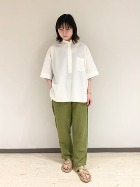 「BOHONOMAD（ボホノマド）のアイテム」を使った、Bshopスタッフさん（レディース・160cm）の夏コーディネート