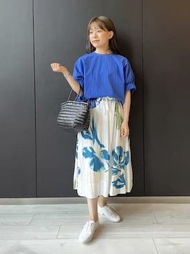 「CROWN JAZZ（クラウンジャズ）のアイテム」を使った、Bshopスタッフさん（レディース・149cm）の夏コーディネート