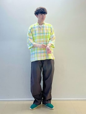 「mii（ミー）のアイテム」を使った、Bshopスタッフさん（メンズ・180cm）の夏コーディネート