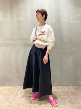「cellar door」｜「アイテム（その他シューズ）」を使った、Bshopスタッフさん（レディース・158cm）の夏コーディネート