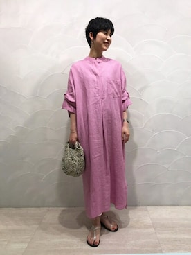 「TICCA（ティッカ）のアイテム（ワンピース/ドレス）」を使った、Bshopスタッフさん（レディース・160cm）の夏コーディネート