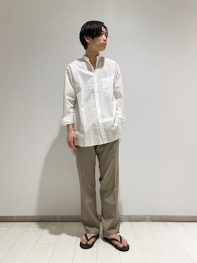 「Bshop（ビショップ）の【九十九】〈別注〉ビーチサンダル MEN（サンダル）」を使った、Bshopスタッフさん（メンズ・170cm）の夏コーディネート