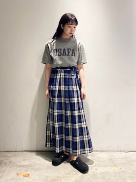 「Buzz Rickson's（バズリクソンズ）のアイテム」を使った、Bshopスタッフさん（レディース・157cm）の夏コーディネート