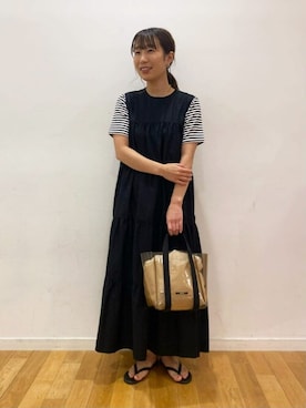 「orcival」｜「アイテム（ワンピース/ドレス）」を使った、Bshopスタッフさん（レディース・155cm）の夏コーディネート