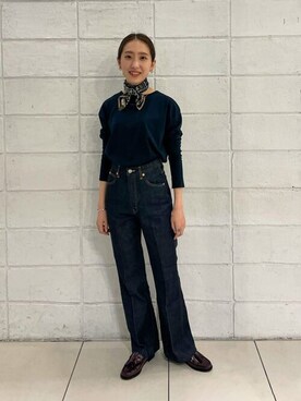 「unfil」｜「アイテム（財布/小物）」を使った、Bshopスタッフさん（レディース・156cm）の秋コーディネート