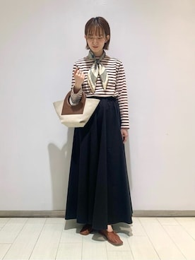 「orcival」｜「アイテム（財布/小物）」を使った、Bshopスタッフさん（レディース・160cm）の秋コーディネート