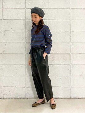 「orcival」｜「アイテム（ハンチング/ベレー帽）」を使った、Bshopスタッフさん（レディース・156cm）の秋コーディネート