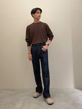 「BIRKENSTOCK（ビルケンシュトック）のBIRKENSTOCK | BOSTON SFB VL BEIGE MEN（サンダル）」を使った、Bshopスタッフさん（メンズ・180cm）の秋コーディネート