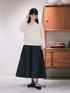 「cellar door」｜「アイテム（その他シューズ）」を使った、Bshopスタッフさん（レディース・163cm）の秋コーディネート