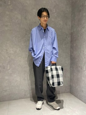 「amiacalva（アミアカルヴァ）のアイテム」を使った、Bshopスタッフさん（メンズ・170cm）の秋コーディネート