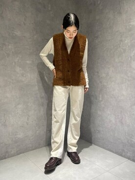 「Paraboot（パラブーツ）のアイテム」を使った、Bshopスタッフさん（レディース・167cm）の秋コーディネート