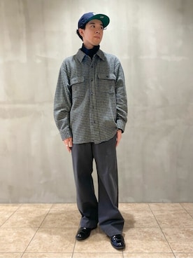 「orcival」｜「アイテム（キャップ）」を使った、Bshopスタッフさん（メンズ・170cm）の秋コーディネート