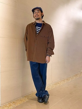 「Paraboot（パラブーツ）のアイテム（その他シューズ）」を使った、Bshopスタッフさん（メンズ・168cm）の秋コーディネート