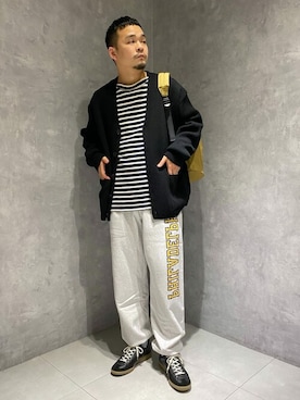 「orcival」｜「アイテム（スウェットパンツ）」を使った、Bshopスタッフさん（メンズ・164cm）の秋コーディネート