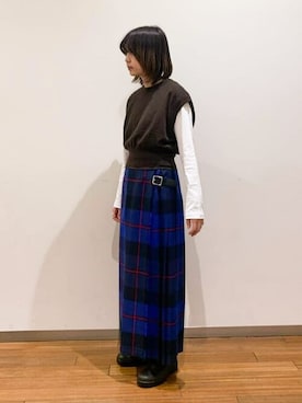 「Blundstone（ブランドストーン）のアイテム」を使った、Bshopスタッフさん（レディース・162cm）の秋コーディネート