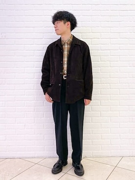 「Paraboot（パラブーツ）のアイテム（その他シューズ）」を使った、Bshopスタッフさん（メンズ・168cm）の秋コーディネート