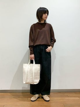 「amiacalva（アミアカルヴァ）のアイテム」を使った、Bshopスタッフさん（レディース・162cm）の秋コーディネート