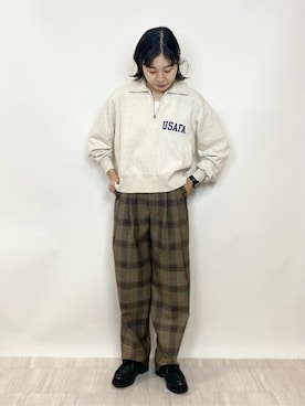「THE SHINZONE（ザ　シンゾーン）のアイテム（スラックス）」を使った、Bshopスタッフさん（レディース・162cm）の冬コーディネート