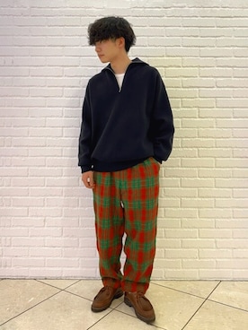 「Paraboot（パラブーツ）のアイテム（その他シューズ）」を使った、Bshopスタッフさん（メンズ・168cm）の冬コーディネート