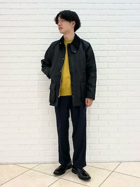 「アイテム（その他パンツ、ブルー系）」を使った、Bshopスタッフさん（メンズ・168cm）の冬コーディネート