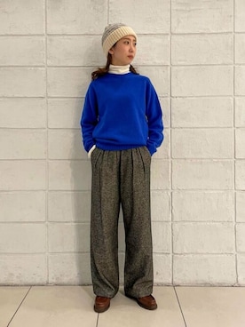 「Paraboot（パラブーツ）のアイテム」を使った、Bshopスタッフさん（レディース・156cm）の冬コーディネート