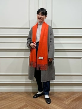「orcival」｜「アイテム（チェスターコート）」を使った、Bshopスタッフさん（レディース・160cm）の冬コーディネート