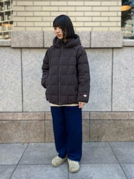 「MY THINKS（マイシンクス）のアイテム」を使った、Bshopスタッフさん（レディース・155cm）の冬コーディネート