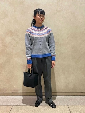 「THE SHINZONE（ザ　シンゾーン）のアイテム（スラックス）」を使った、Bshopスタッフさん（レディース・155cm）の冬コーディネート