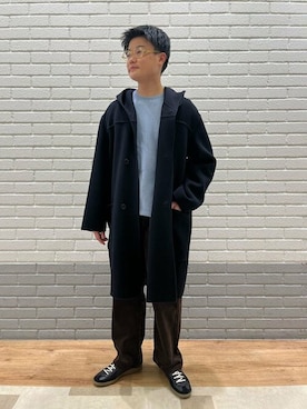 「フードコート」｜Bshopスタッフさん（メンズ・171cm）の冬コーディネート