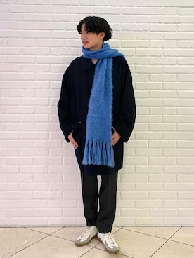 「MACKINTOSH」｜「アイテム（スラックス）」を使った、Bshopスタッフさん（メンズ・168cm）の冬コーディネート