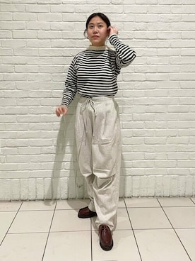 「Paraboot（パラブーツ）のアイテム」を使った、Bshopスタッフさん（レディース・154cm）の冬コーディネート