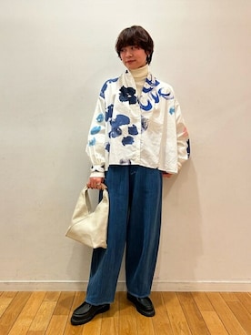 「Paraboot（パラブーツ）のアイテム」を使った、Bshopスタッフさん（レディース・158cm）の春コーディネート