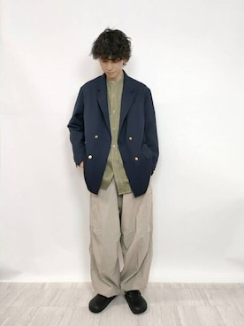「HAVERSACK（ハバーザック）のアイテム」を使った、Bshopスタッフさん（メンズ・175cm）の春コーディネート