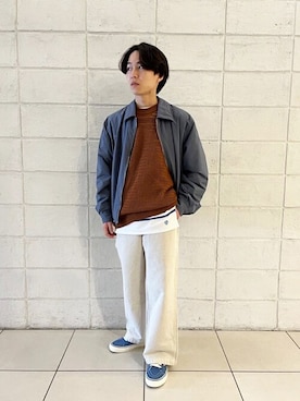 「orcival」｜「アイテム（その他アウター）」を使った、Bshopスタッフさん（メンズ・164cm）の春コーディネート