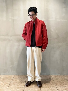 「ニットベスト」｜「アイテム（その他アウター）」を使った、Bshopスタッフさん（メンズ・170cm）の春コーディネート