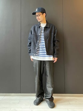 「orcival」｜「アイテム（キャップ）」を使った、Bshopスタッフさん（メンズ・175cm）の春コーディネート