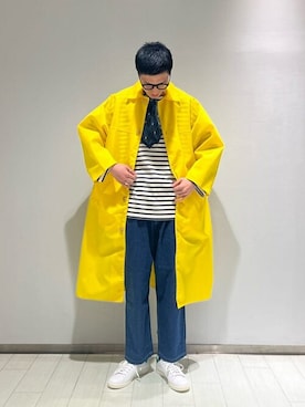 「バスクシャツ」｜「アイテム（財布/小物）」を使った、Bshopスタッフさん（メンズ・182cm）の春コーディネート