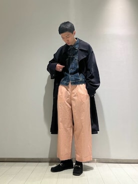 「HAVERSACK（ハバーザック）のアイテム（パンツ）」を使った、Bshopスタッフさん（メンズ・182cm）の春コーディネート
