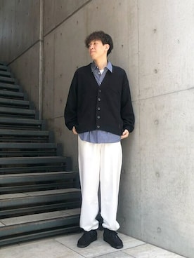 「orcival」｜「アイテム（その他シューズ）」を使った、Bshopスタッフさん（メンズ・184cm）の春コーディネート