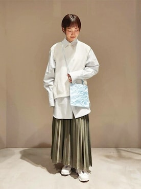 「ショルダーポーチ」｜Bshopスタッフさん（レディース・157cm）の春コーディネート