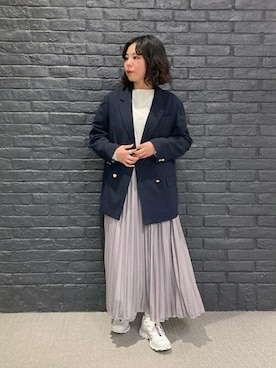 「orcival」｜「アイテム（スウェット）」を使った、Bshopスタッフさん（レディース・160cm）の春コーディネート