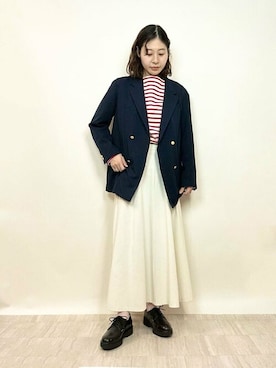 「orcival」｜「アイテム（その他シューズ）」を使った、Bshopスタッフさん（レディース・162cm）の春コーディネート
