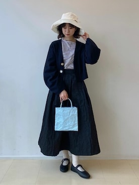 「orcival」｜「アイテム（その他シューズ）」を使った、Bshopスタッフさん（レディース・155cm）の春コーディネート