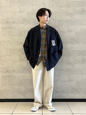 「GYMPHLEX（ジムフレックス）のアイテム（ジャケット/アウター）」を使った、Bshopスタッフさん（メンズ・164cm）の春コーディネート