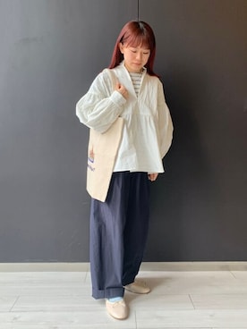 「HAVERSACK（ハバーザック）のアイテム」を使った、Bshopスタッフさん（レディース・149cm）の春コーディネート