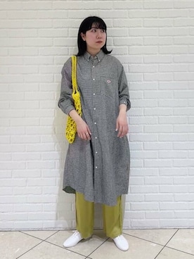 「DANTON（ダントン）のアイテム（ワンピース/ドレス）」を使った、Bshopスタッフさん（レディース・166cm）の春コーディネート