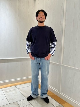 「orcival」｜「アイテム（その他シューズ）」を使った、Bshopスタッフさん（メンズ・175cm）の春コーディネート