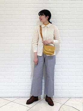 「Paraboot（パラブーツ）のアイテム」を使った、Bshopスタッフさん（レディース・166cm）の春コーディネート