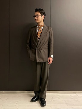 「orcival」｜「アイテム（財布/小物）」を使った、Bshopスタッフさん（メンズ・175cm）の春コーディネート